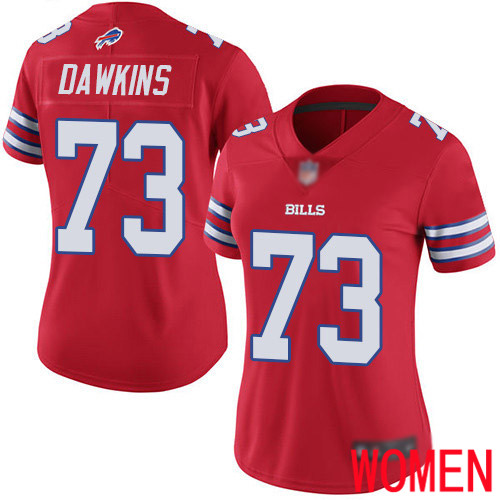 Women Buffalo Bills #73 Dion Dawkins Limited Red Rush Vapor Untouchable NFL Jersey